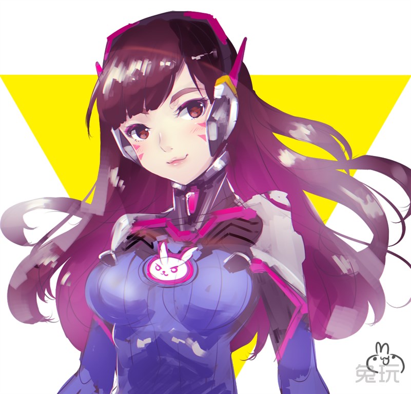 开高达的萌妹d.va 守望先锋同人绘画图集(5)
